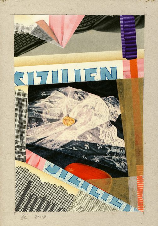 Lotus, abstrakte Collage von Stefan Zöllner