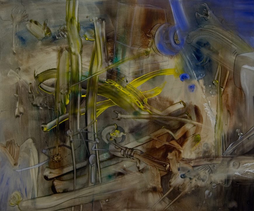 Das Versteck, 2004, Tryptichon, linke Tafel cm, Malerei von Stefan Zöllner