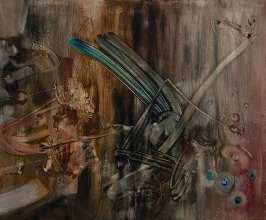 Das Versteck, 2004, Tryptichon, rechteTafel cm, Malerei von Stefan Zöllner