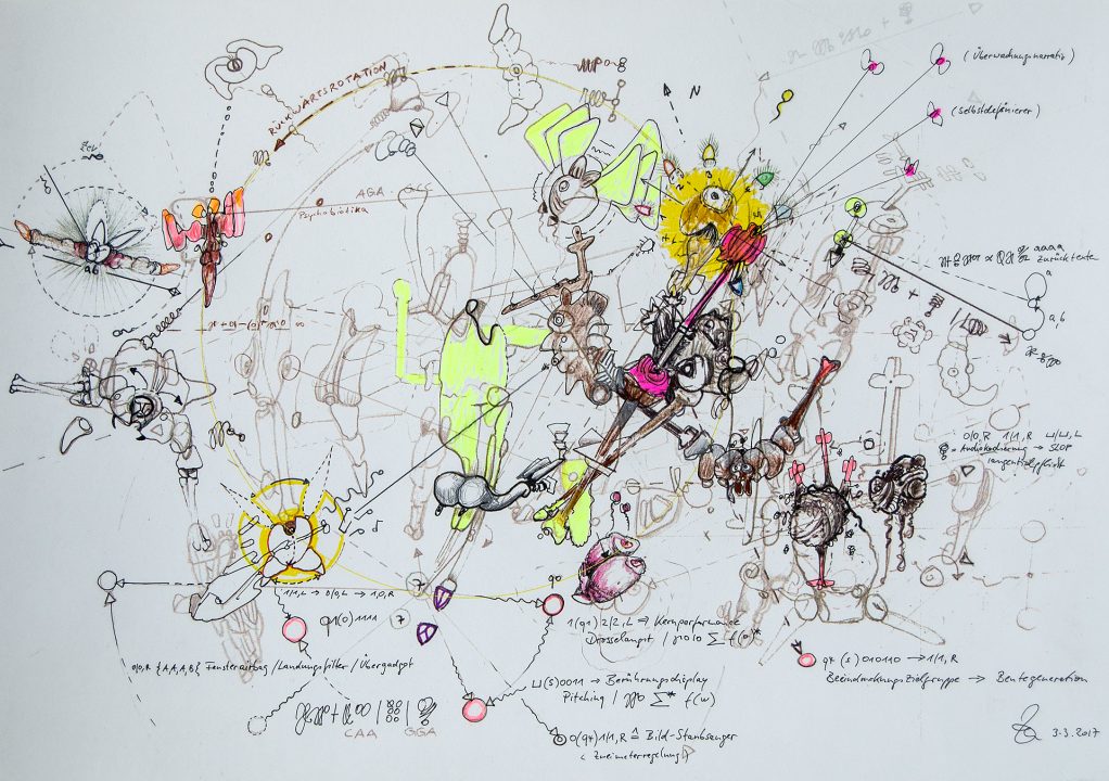 Selbstdefinierer, Inkjet und Stifte, aus Serie Pentimenti von Stefan Zoellner