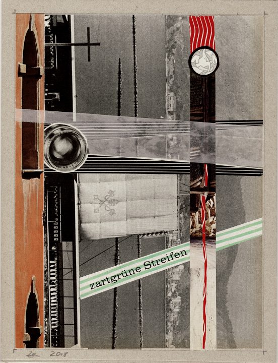 Zartgrün, abstrakte Collage von Stefan Zöllner